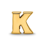 Sterling Silver Gold-plated Reflections Letter K Bead