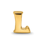 Sterling Silver Gold-plated Reflections Letter L Bead