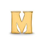 Sterling Silver Gold-plated Reflections Letter M Bead
