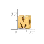 Sterling Silver Gold-plated Reflections Letter M Bead