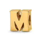 Sterling Silver Gold-plated Reflections Letter M Bead