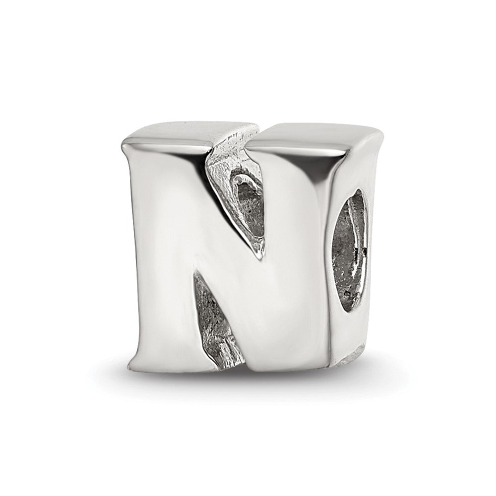Sterling Silver Reflections Letter N Bead