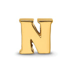 Sterling Silver Gold-plated Reflections Letter N Bead