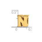 Sterling Silver Gold-plated Reflections Letter N Bead