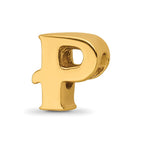 Sterling Silver Gold-plated Reflections Letter P Bead