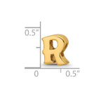Sterling Silver Gold-plated Reflections Letter R Bead