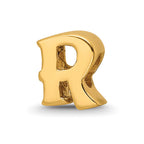 Sterling Silver Gold-plated Reflections Letter R Bead