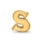 Sterling Silver Gold-plated Reflections Letter S Bead