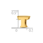 Sterling Silver Gold-plated Reflections Letter T Bead