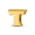 Sterling Silver Gold-plated Reflections Letter T Bead