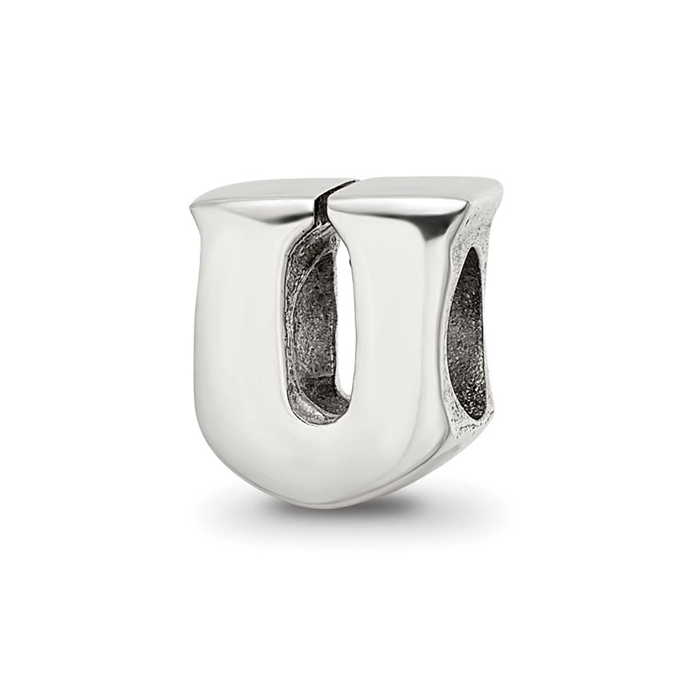 Sterling Silver Reflections Letter U Bead