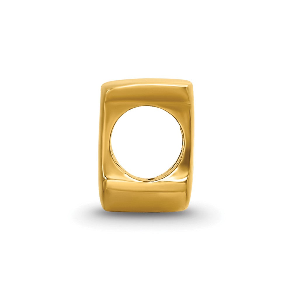Sterling Silver Gold-plated Reflections Letter U Bead