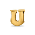 Sterling Silver Gold-plated Reflections Letter U Bead