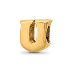 Sterling Silver Gold-plated Reflections Letter U Bead