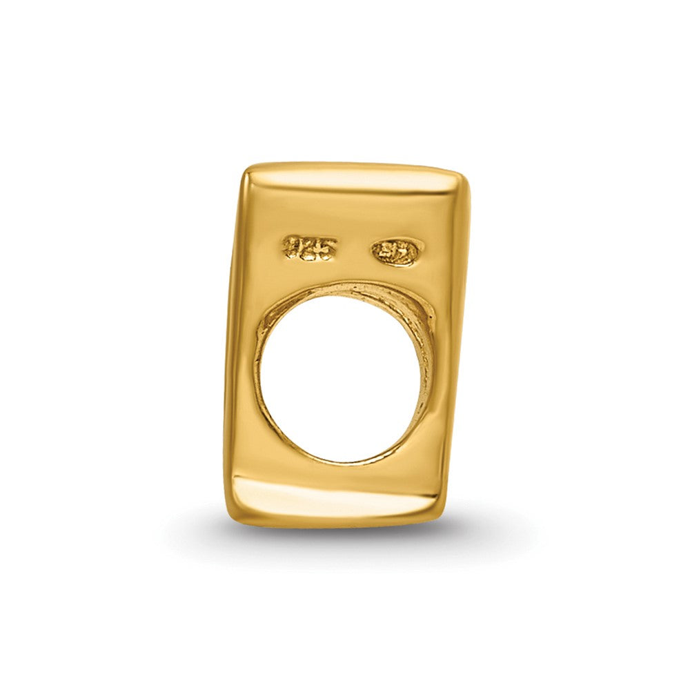Sterling Silver Gold-plated Reflections Letter V Bead
