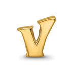Sterling Silver Gold-plated Reflections Letter V Bead