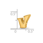 Sterling Silver Gold-plated Reflections Letter V Bead