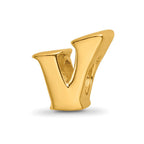 Sterling Silver Gold-plated Reflections Letter V Bead