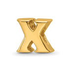 Sterling Silver Gold-plated Reflections Letter X Bead