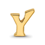 Sterling Silver Gold-plated Reflections Letter Y Bead