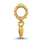 Sterling Silver Gold-plated Reflections Heart Dangle Bead