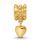Sterling Silver Gold-plated Reflections Heart Dangle Bead