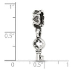 Sterling Silver Reflections Key Dangle with Hearts Bead