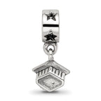 Sterling Silver Reflections Graduation Cap Dangle Bead