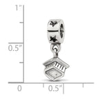 Sterling Silver Reflections Graduation Cap Dangle Bead