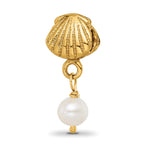 Sterling Silver GP Reflections Shell FW Cultured Pearl Dangle Bead