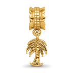 Sterling Silver Gold-plated Reflections Palm Tree Dangle Bead