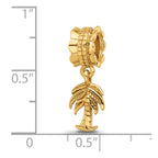 Sterling Silver Gold-plated Reflections Palm Tree Dangle Bead