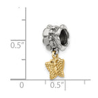 Sterling Silver & 14k Reflections Butterfly Dangle Bead