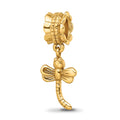 Sterling Silver Gold-plated Reflections Dragonfly Dangle Bead