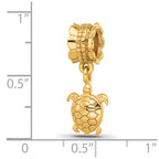 Sterling Silver Gold-plated Reflections Turtle Dangle Bead
