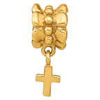 Sterling Silver Gold-plated Reflections Cross Dangle Bead
