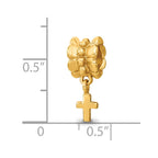 Sterling Silver Gold-plated Reflections Cross Dangle Bead