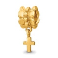 Sterling Silver Gold-plated Reflections Cross Dangle Bead