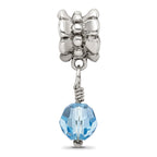 Sterling Silver Reflections Blue Preciosa Crystal Dangle Bead