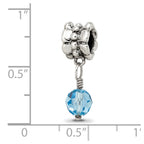 Sterling Silver Reflections Blue Preciosa Crystal Dangle Bead
