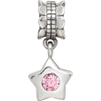 Sterling Silver Reflections Pink CZ Star Dangle Bead