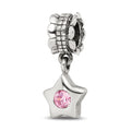 Sterling Silver Reflections Pink CZ Star Dangle Bead