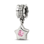 Sterling Silver Reflections Pink CZ Star Dangle Bead
