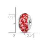 Sterling Silver Reflections Pink/Red Hand-blown Glass Bead