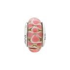 Sterling Silver Reflections Pink Floral Hand-blown Glass Bead