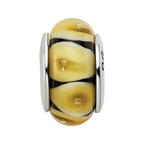 Sterling Silver Reflections Yellow Hand-blown Glass Bead