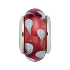 Sterling Silver Reflections Blue Hand-blown Glass Bead