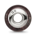 Sterling Silver Reflections Black/Pink Hand-blown Glass Bead