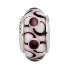 Sterling Silver Reflections Black Hand-blown Glass Bead