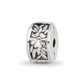 Kids Collection Sterling Silver Reflections Floral Pattern Clip Bead